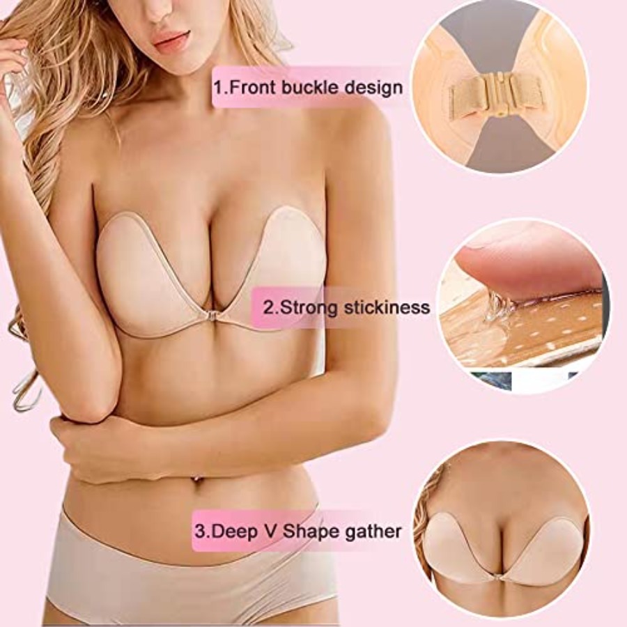 Hasimor 2 PCS Strapless Adhesi - Push Up Bra Silicone reseña y precio