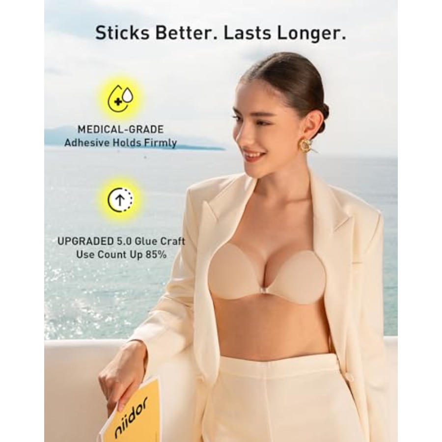 Niidor Adhesive Bra Strapless  - Push Up Bra Silicone reseña y precio
