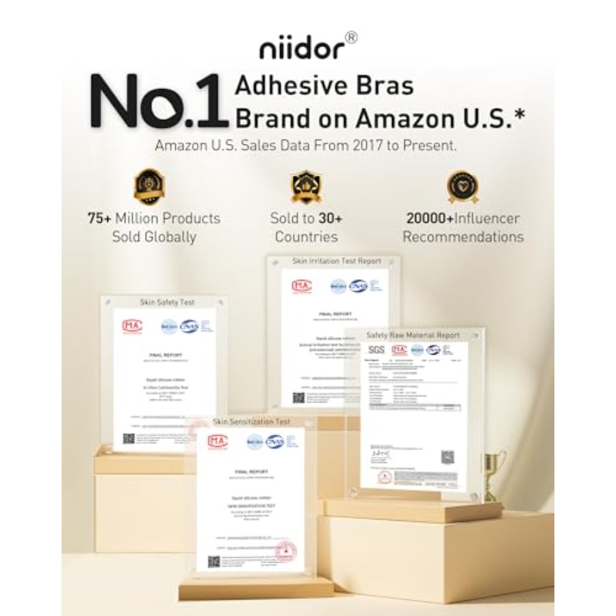 Niidor Adhesive Bra Strapless  - Push Up Bra Silicone reseña y precio