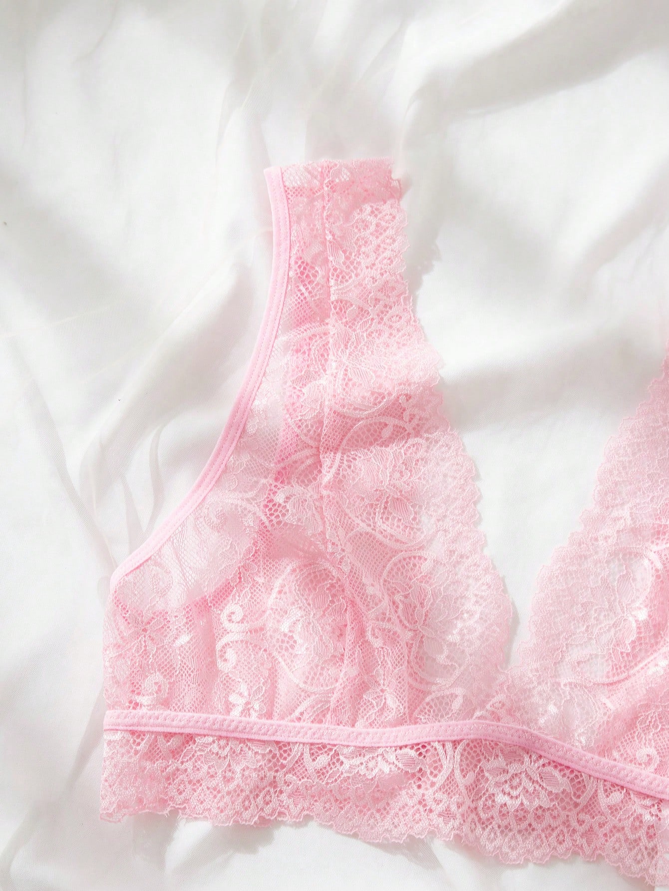 Pink Lace Lingerie Set Sheer F - Lace Bralette Set reseña y precio