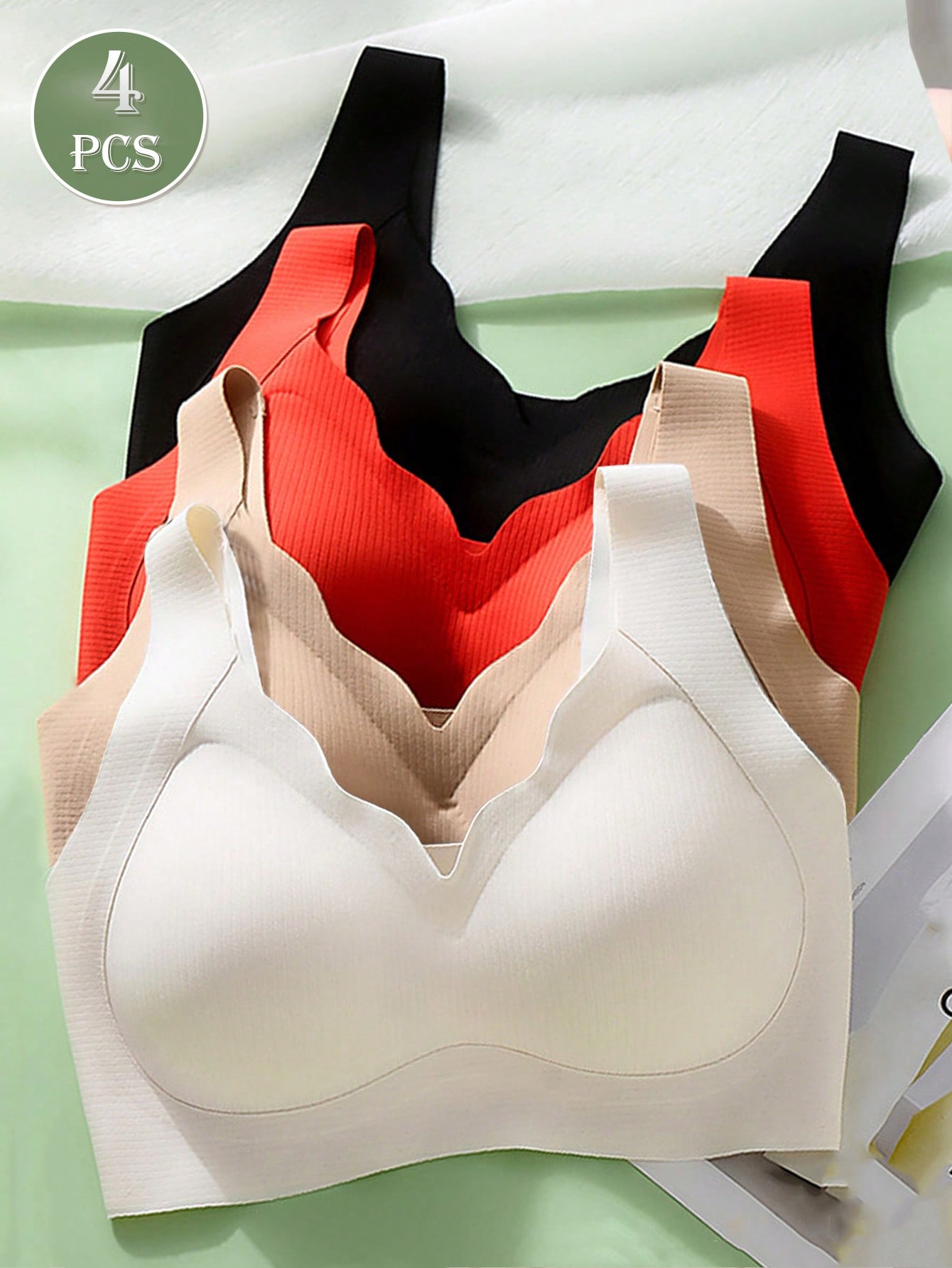 4pcs Women's Seamless Push Up  - T Shirt Bra Seamless reseña y precio