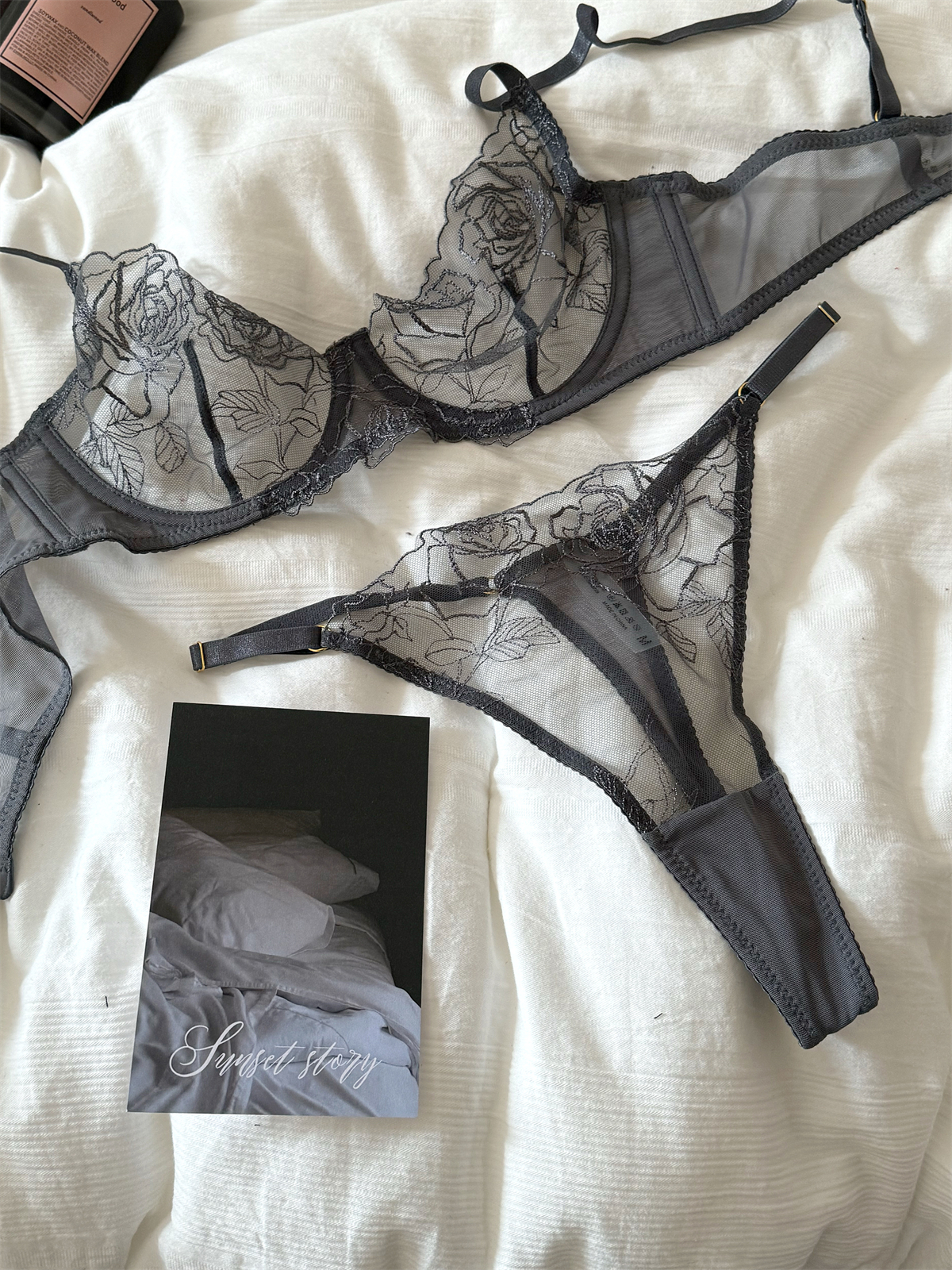 Lace embroidered flowers mesh  - Cotton Bra Everyday reseña y precio