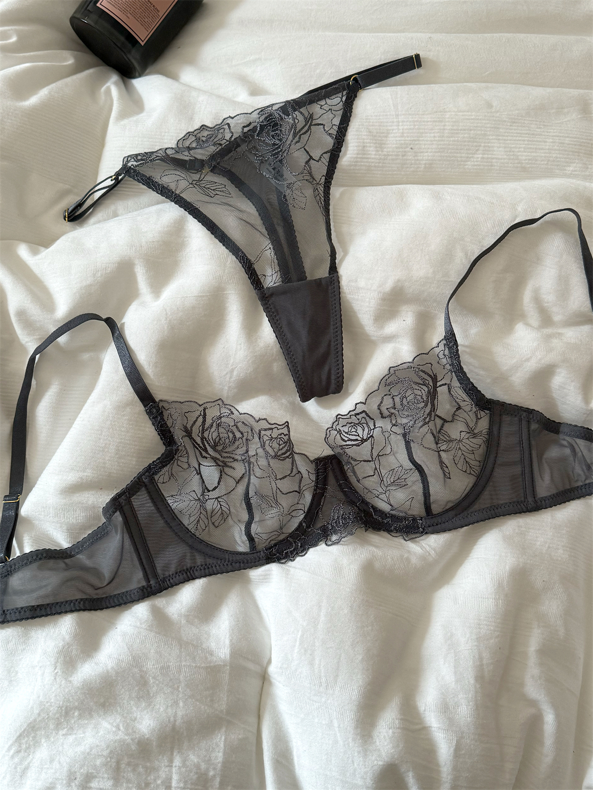 Lace embroidered flowers mesh  - Cotton Bra Everyday reseña y precio