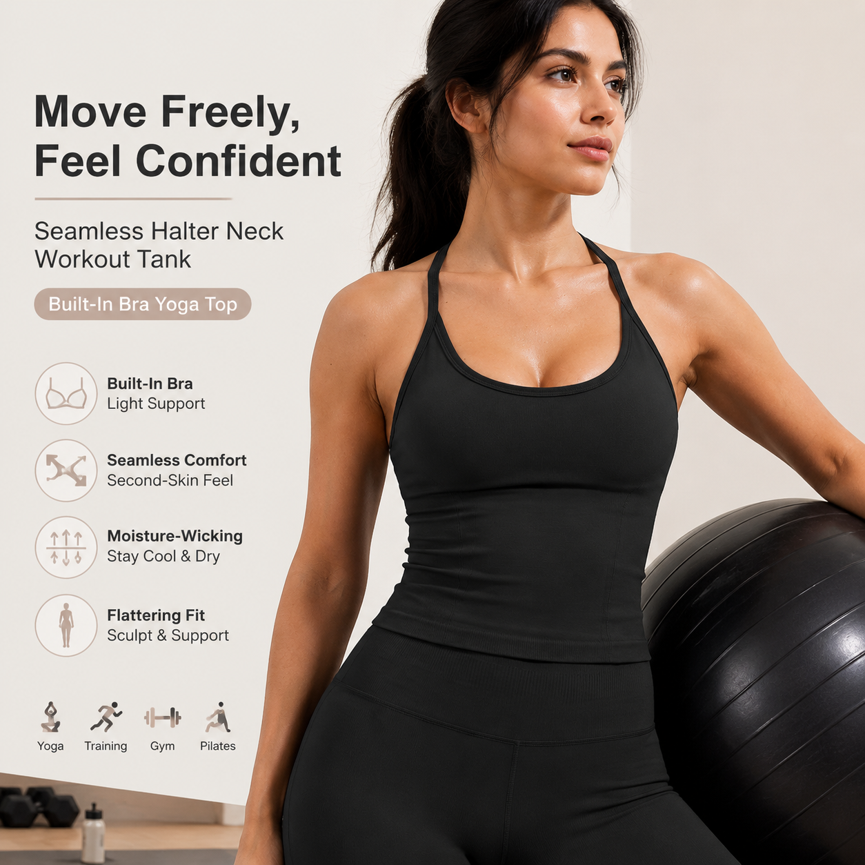 Luxury 2 in 1 Yoga Tank Top wi - T Shirt Bra Seamless reseña y precio