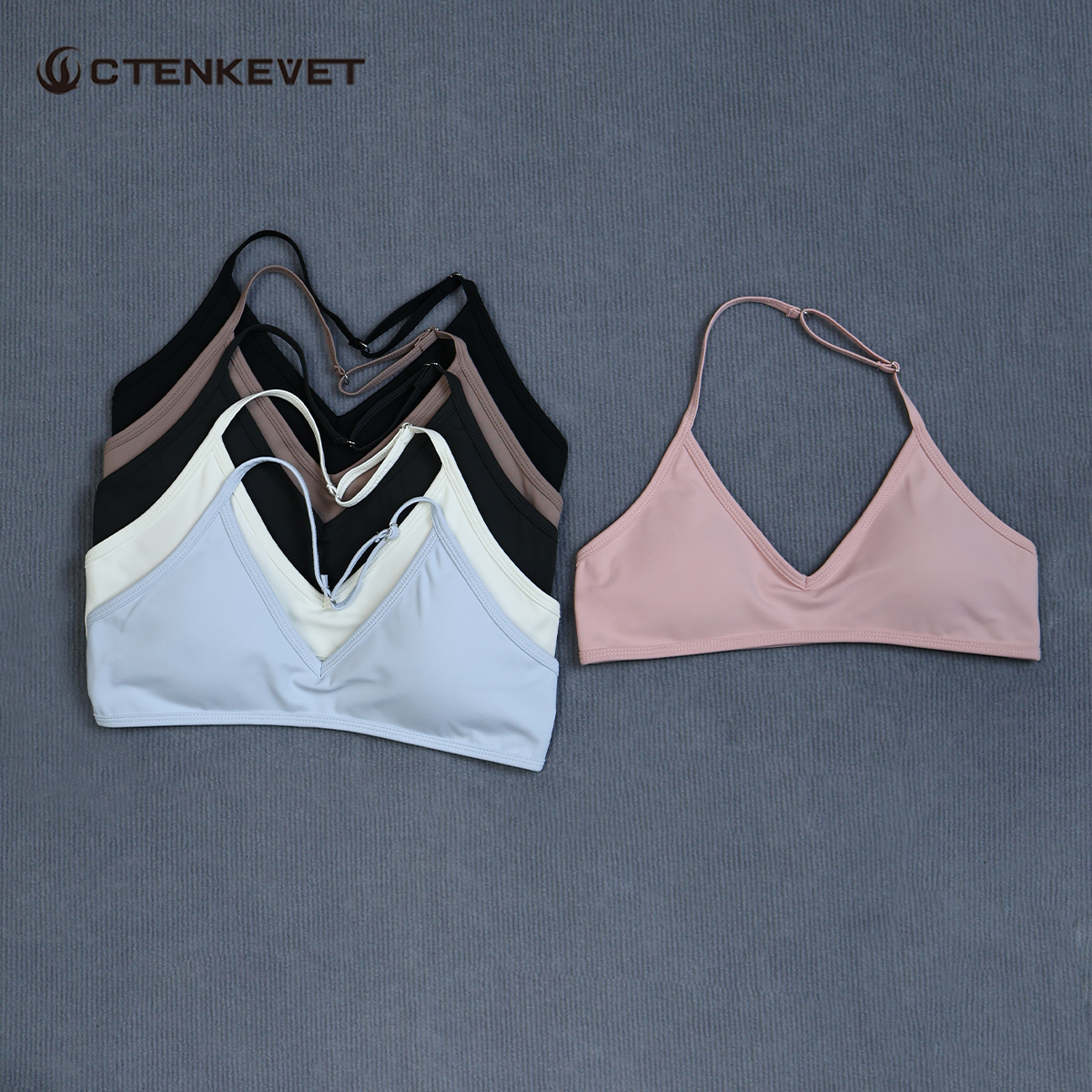 Women's Summer Halter Neck Pad - Sports Bra Racerback reseña y precio