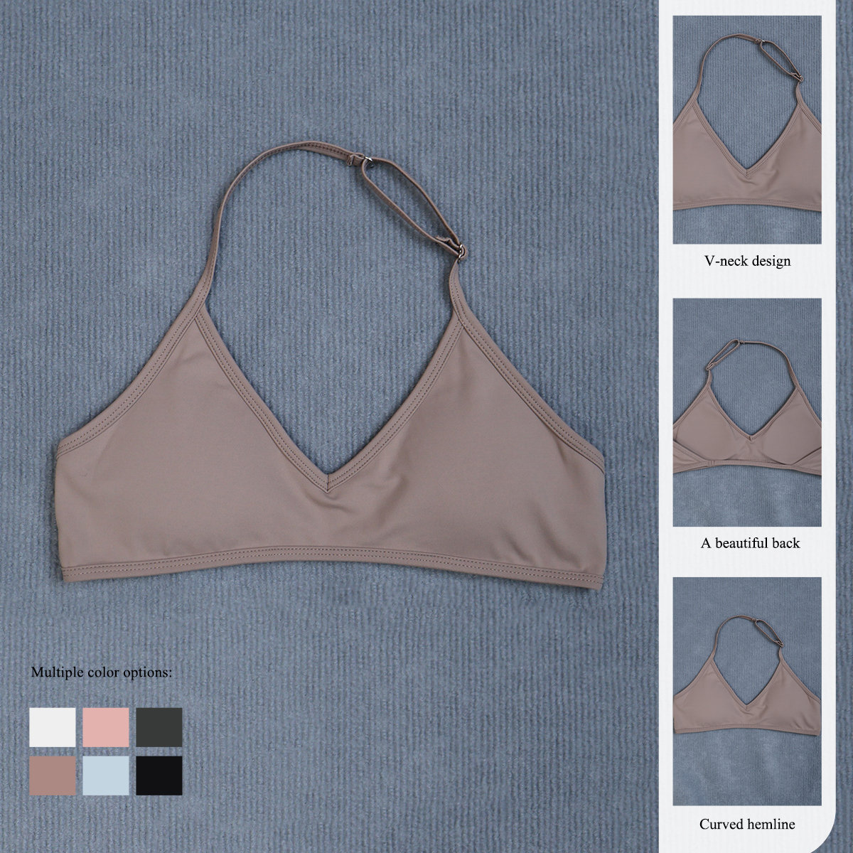 Women's Summer Halter Neck Pad - Sports Bra Racerback reseña y precio