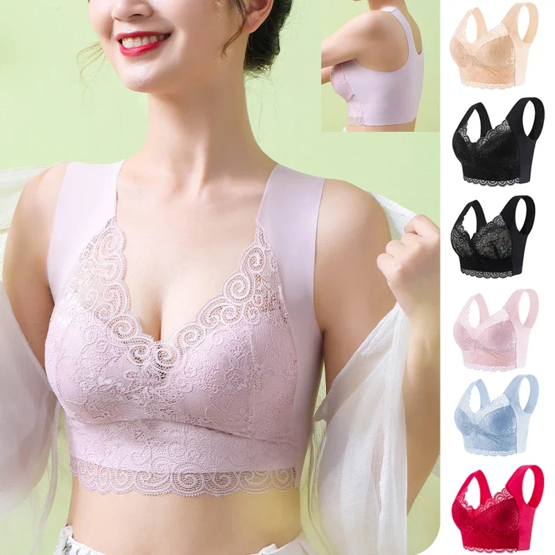 1pcs Ice Silk Seamless Lace Br - Sleep Bra Bralette reseña y precio