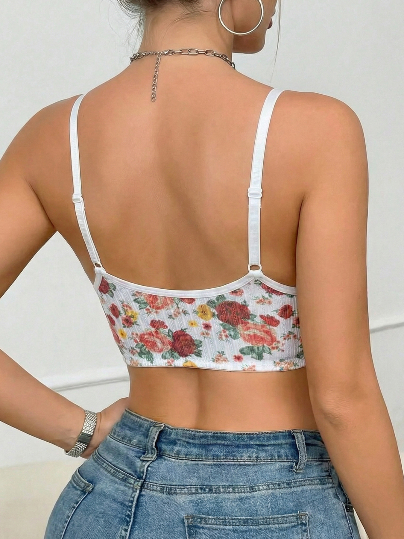 1pc Women's Floral Print Wirel - Wirefree Bra Comfort reseña y precio