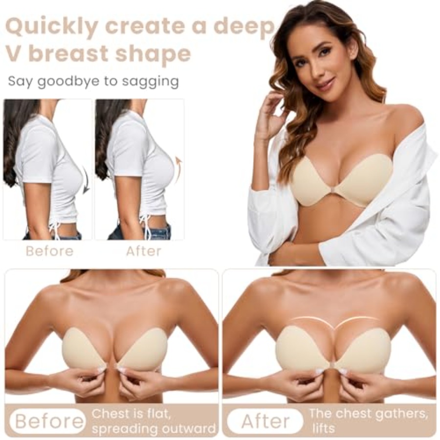 RELIRELIA Women's Sticky Self  - Push Up Bra Silicone reseña y precio